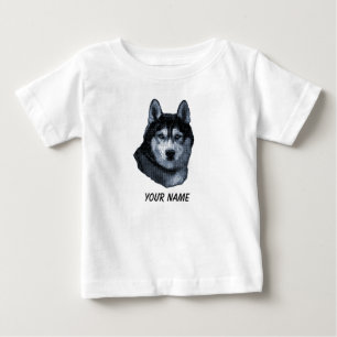 T-shirt Pour Bébé Chien Sibérie Husky Animaux Personnalisés