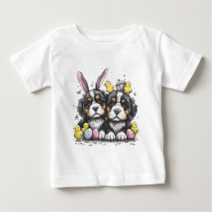 T-shirt Pour Bébé Chiens de montagne bernois de Pâques