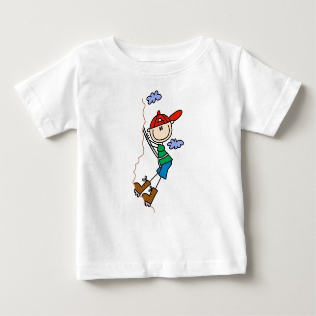 T-shirt Pour Bébé Chiffre de bâton d'escalade de roche (Devant)