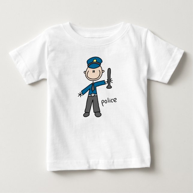 T-shirt Pour Bébé Chiffre du bâton de policier (Devant)