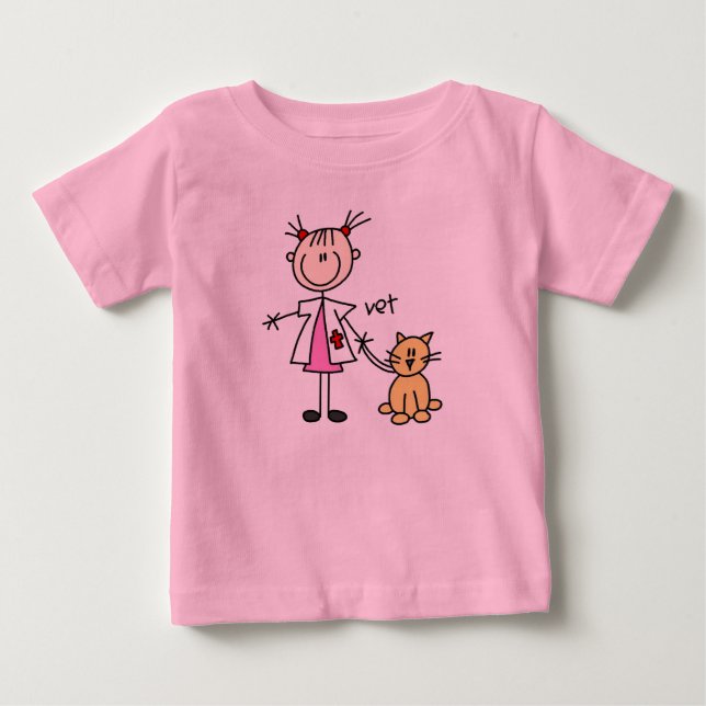 T-shirt Pour Bébé Chiffre vétérinaire de bâton (Devant)