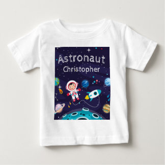 T-shirt Pour Bébé  child on the moon, monogrammed name