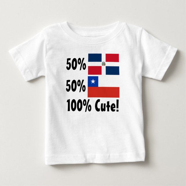 T-shirt Pour Bébé Chilien du Dominicain 50% de 50% 100% mignon (Devant)