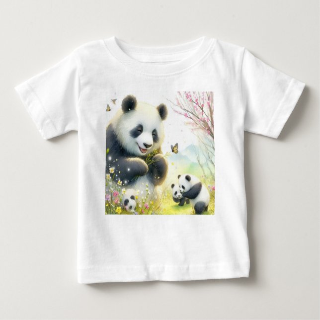 T-shirt Pour Bébé Chillin' avec Pandas (Devant)