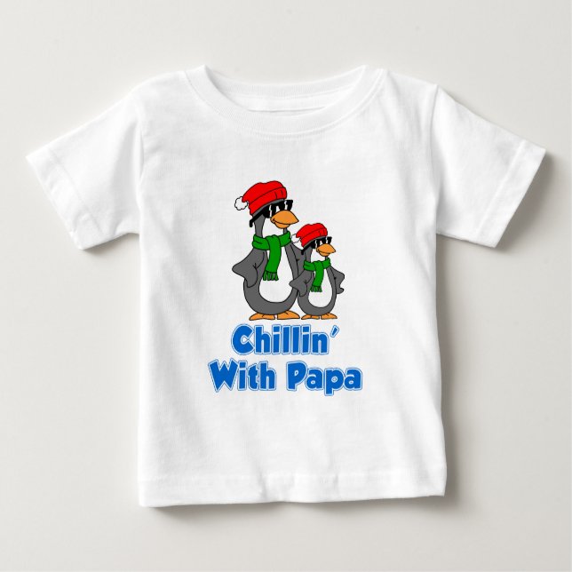 T-shirt Pour Bébé Chillin avec Papa (Devant)