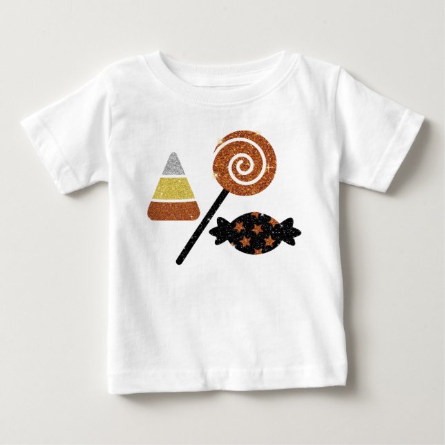 T-shirt Pour Bébé Chimy Halloween bonbon Blanc Toddler Ruffle (Devant)