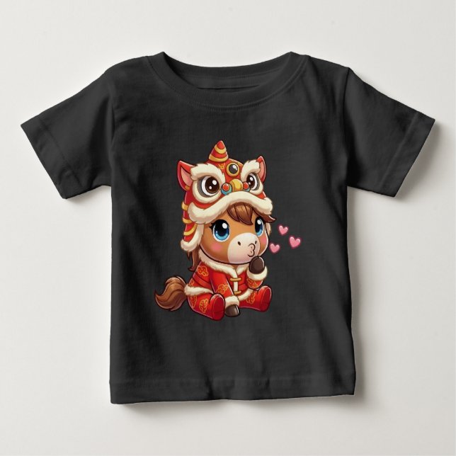 T-shirt Pour Bébé Chinese New Year Horse 2026 Zodiac (Devant)