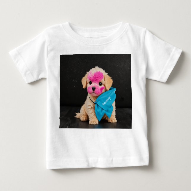 T-shirt Pour Bébé chiot heureux (Devant)