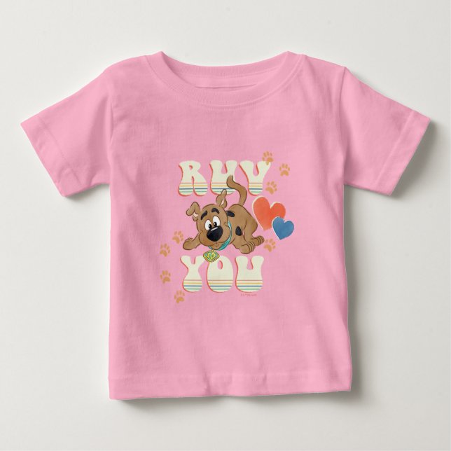T-shirt Pour Bébé Chiot Scooby-Doo "Ruv You" (Devant)