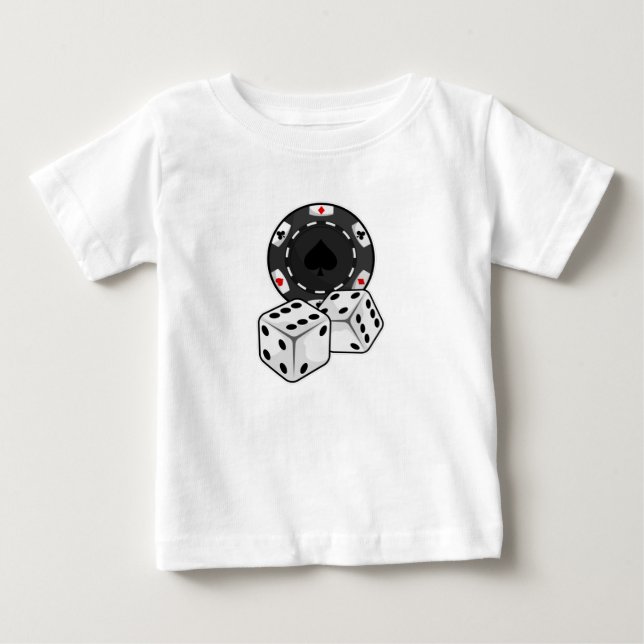 T-shirt Pour Bébé Chip & Dice pour Poker (Devant)