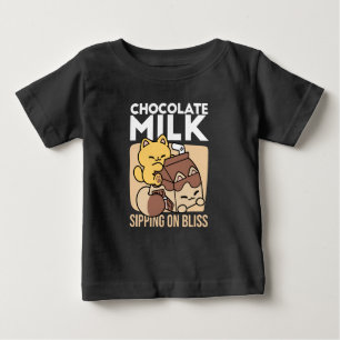 T-shirt Pour Bébé Chocolat au Lait en Sirotant sur le Bonheur – Nour