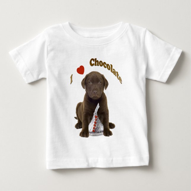T-shirt Pour Bébé Chocolat Lab I Love Chocolate Kisses (Devant)