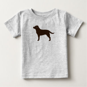 T-shirt Pour Bébé Chocolat Labrador Retriever Silhouette Chien Brown