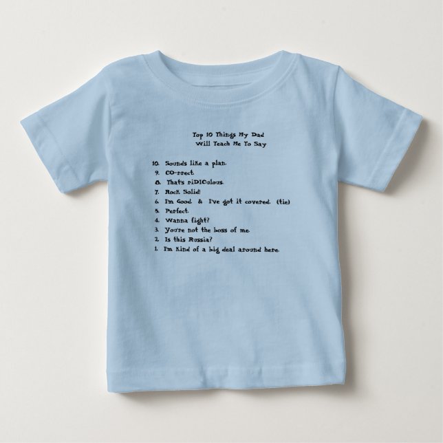 T-shirt Pour Bébé Choses du principal 10 mon papa             … (Devant)