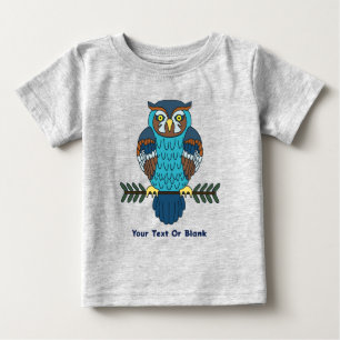 T-shirt Pour Bébé Chouette d'art populaire nordique