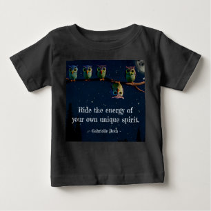 T-shirt Pour Bébé Chouette qui est différent avec un collage de devi