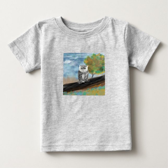 T-shirt Pour Bébé Chouette saisonnière Imprimer bébé (Devant)