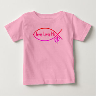 T-shirt Pour Bébé Christian Jésus m'aime