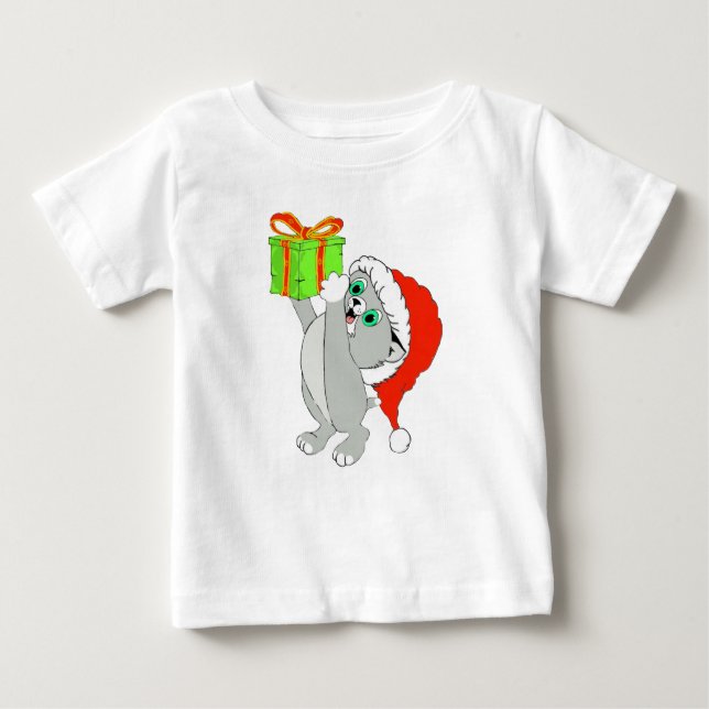 T-shirt Pour Bébé Christmas Kitten (Devant)