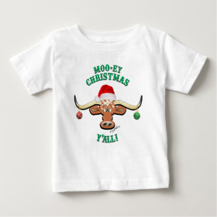 T-shirt Pour Bébé Christmas Longhorn Steer