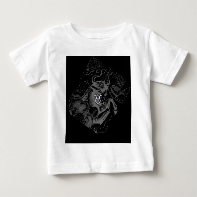 T-shirt Pour Bébé Chromique Taurus Zodiac on Hevelius Black (Devant)