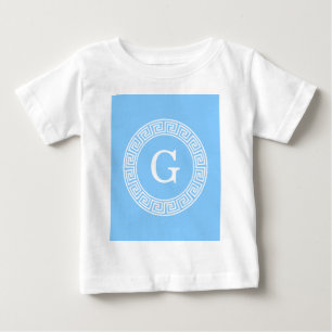 T-shirt Pour Bébé Ciel bleu What Grèce clé cadre de ligne initiale M