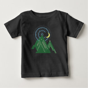 T-shirt Pour Bébé ciel de lune croissant dans la montagne