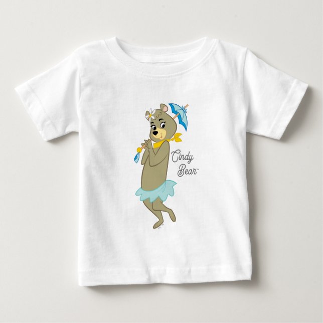 T-shirt Pour Bébé Cindy Bear tenant le parasol (Devant)