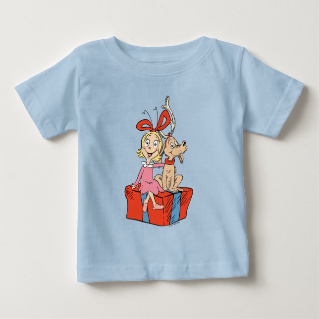 T-shirt Pour Bébé Cindy Lou Who and Max on a Present (Devant)