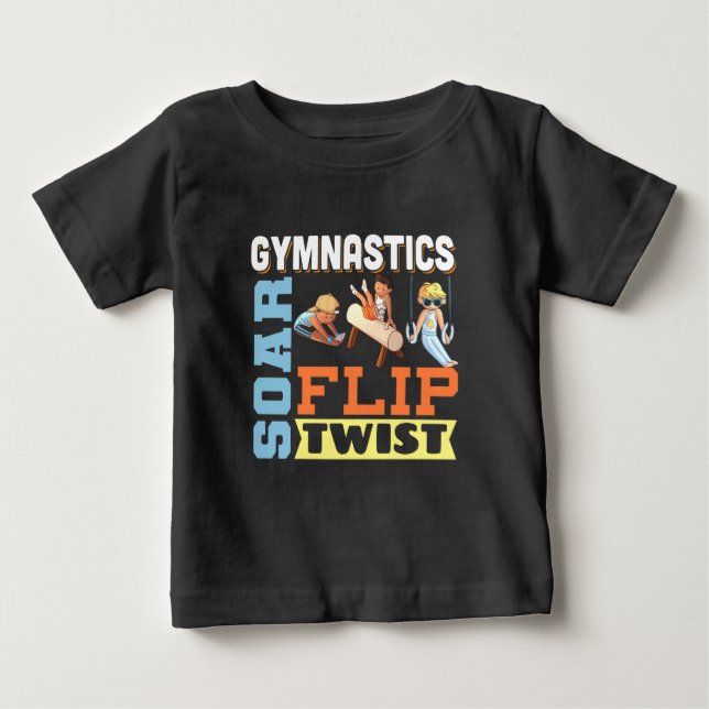 T-shirt Pour Bébé Citation de gymnastique masculine - S'envolez, tou (Devant)