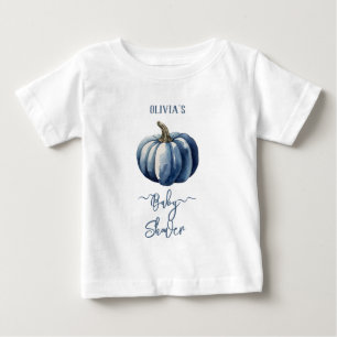 T-shirt Pour Bébé Citrouille bleu Aquarelle bébé garçon douche T-shi