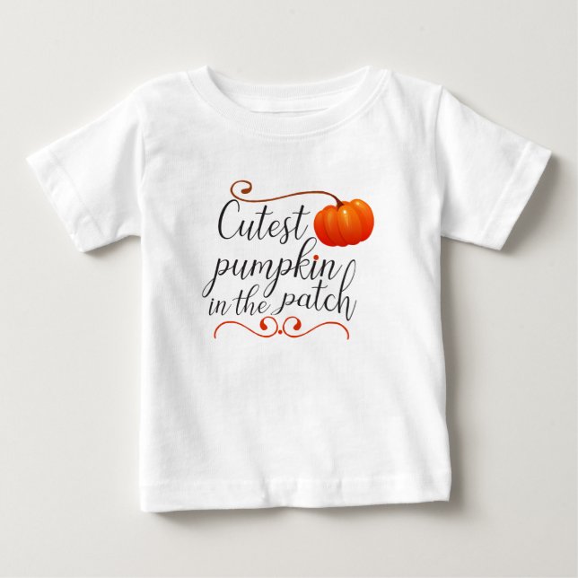 T-shirt Pour Bébé citrouille courtois dans le patch l'automne de l'a (Devant)