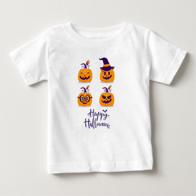 T-shirt Pour Bébé citrouille de halloween (Devant)
