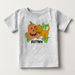 T-shirt Pour Bébé Citrouille Et Chiot De Cute Halloween Personnalisé