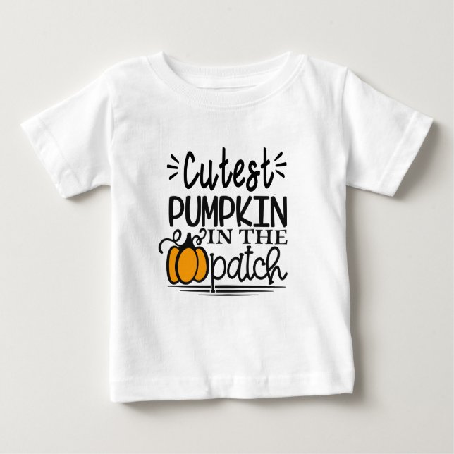 T-shirt Pour Bébé citrouille mignon au patch Tee, costume halloween (Devant)