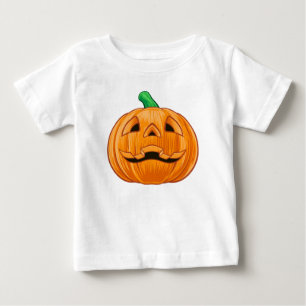 T-shirt Pour Bébé Citrouille orange sculpté Halloween détaillé