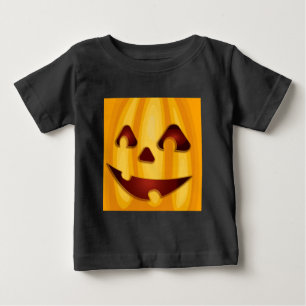 T-shirt Pour Bébé Citrouille sculpté souriant Halloween design T-shi