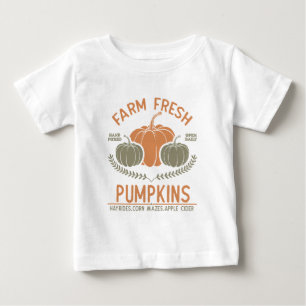 T-shirt Pour Bébé Citrouilles frais de ferme   Main saisie