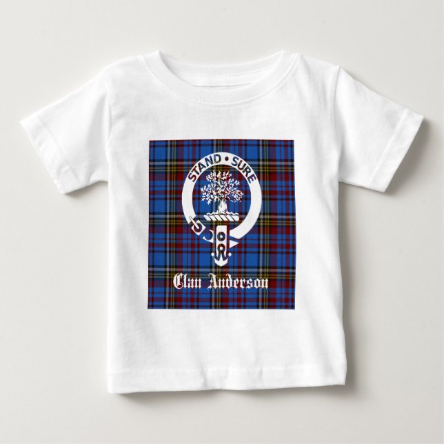 T-shirt Pour Bébé Clan écossais Anderson Crest & Tartan (Devant)