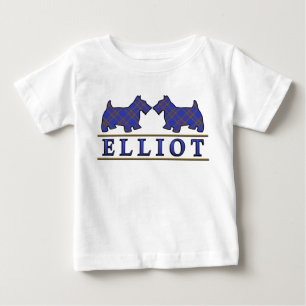 T-shirt Pour Bébé Clan Elliot Scottie Dogs Tartan écossais