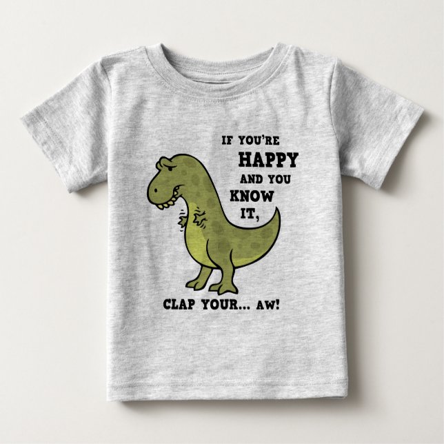 T-shirt Pour Bébé Clap T-Rex II (Devant)