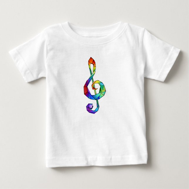 T-shirt Pour Bébé Clé de musique arc-en-ciel (Devant)