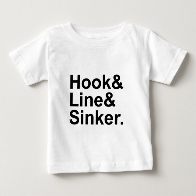 T-shirt Pour Bébé Clignotante de ligne de crochet | Termes De Pêche, (Devant)