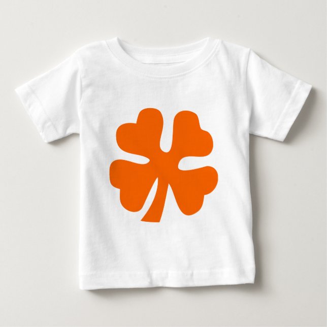 T-shirt Pour Bébé Clover à quatre feuilles - orange (Devant)