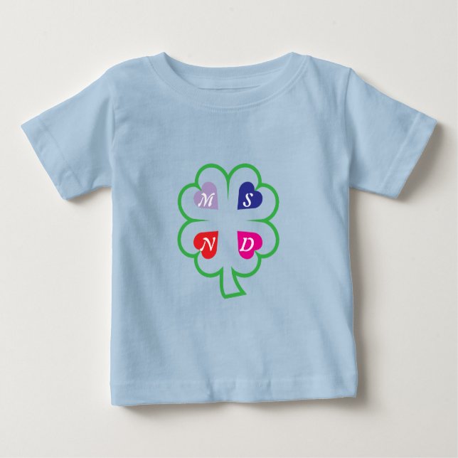 T-shirt Pour Bébé Clover avec les coeurs (Devant)