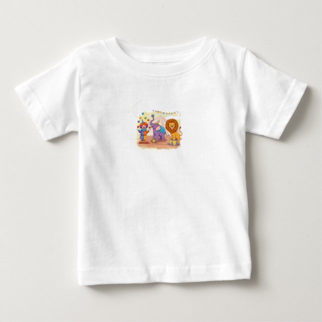 T-shirt Pour Bébé Clown & Animal Circus Tee - shirts design 🎨 🎭 (Devant)
