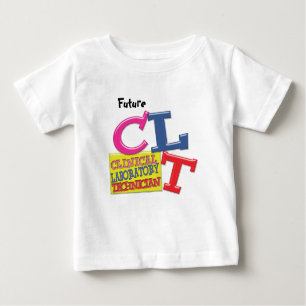 T-SHIRT POUR BÉBÉ CLT LETTRES BLANCHES TECHNIQUE DE LABORATOIRE CLIN