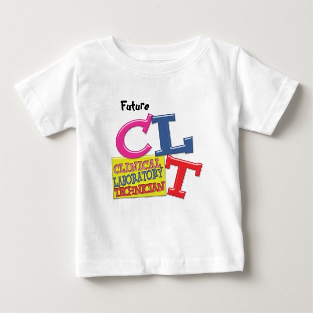 T-SHIRT POUR BÉBÉ CLT LETTRES BLANCHES TECHNIQUE DE LABORATOIRE CLIN (Devant)