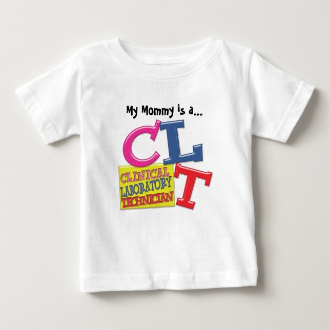T-SHIRT POUR BÉBÉ CLT LETTRES BLANCHES TECHNIQUE DE LABORATOIRE CLIN (Devant)