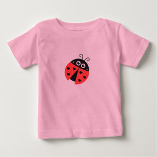 T-shirt Pour Bébé Coccinelle mignonne avec les coeurs noirs au lieu